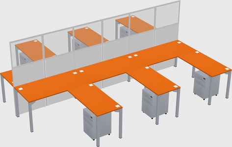 Shared l-shape cubicle