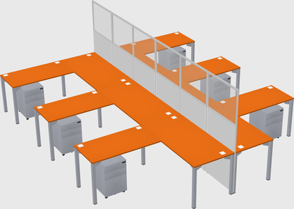 Shared l-shape cubicle