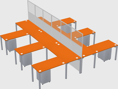 Shared l-shape cubicle
