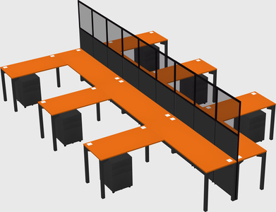Shared l-shape cubicle