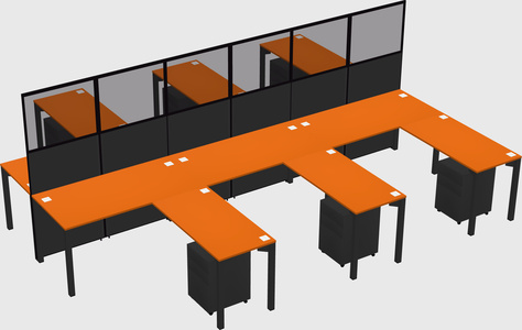 Shared l-shape cubicle