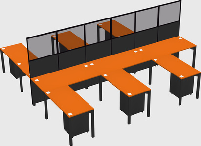 Shared l-shape cubicle