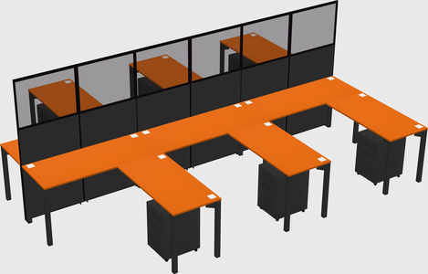Shared l-shape cubicle
