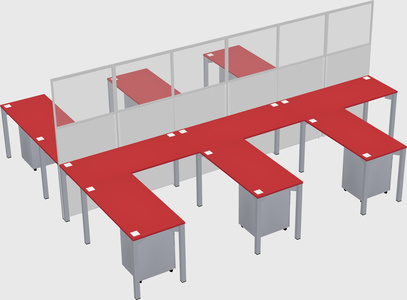 Shared l-shape cubicle