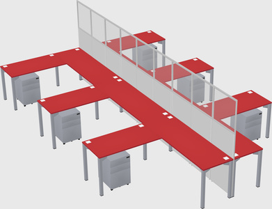 Shared l-shape cubicle