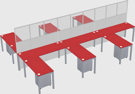 Shared l-shape cubicle