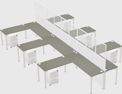 Shared l-shape cubicle