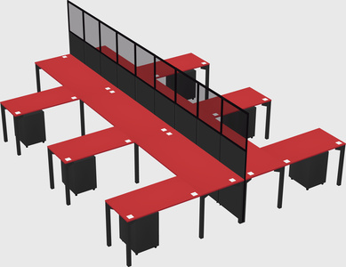 Shared l-shape cubicle