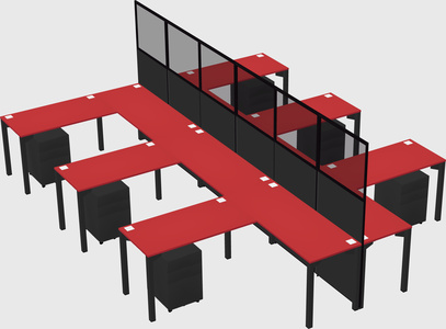 Shared l-shape cubicle