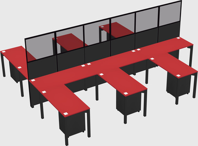 Shared l-shape cubicle