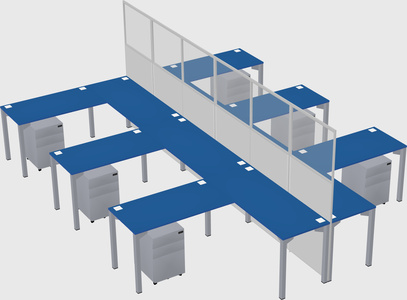 Shared l-shape cubicle