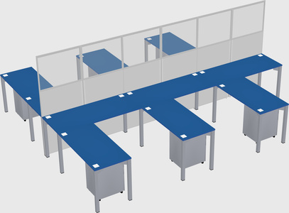 Shared l-shape cubicle