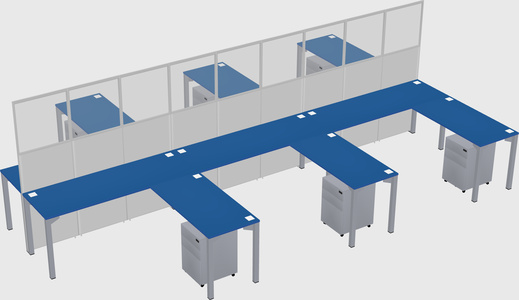 Shared l-shape cubicle