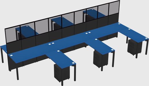 Shared l-shape cubicle