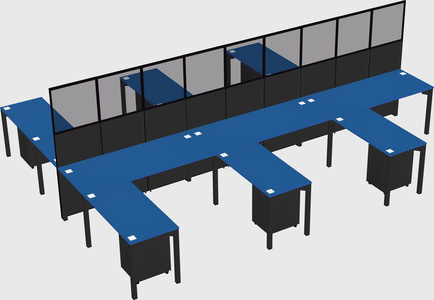 Shared l-shape cubicle
