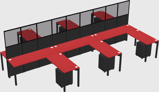 Shared l-shape cubicle