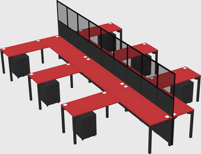 Shared l-shape cubicle