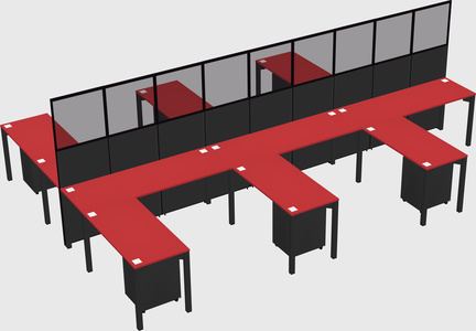 Shared l-shape cubicle