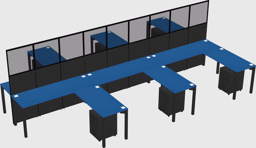 Shared l-shape cubicle