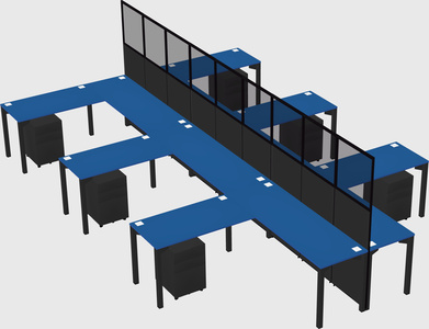 Shared l-shape cubicle