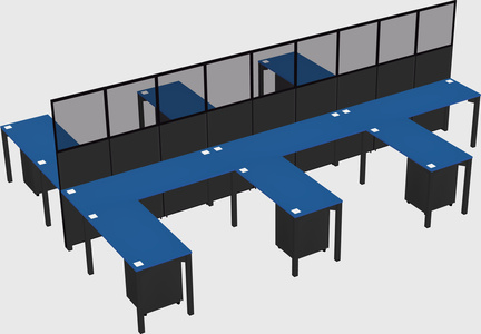 Shared l-shape cubicle