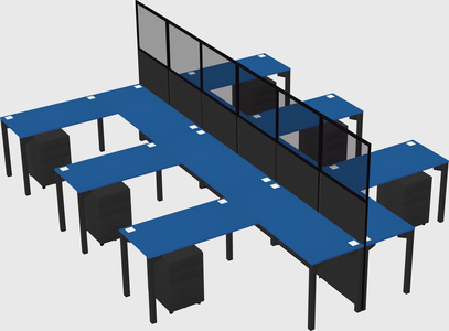 Shared l-shape cubicle