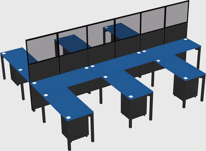 Shared l-shape cubicle