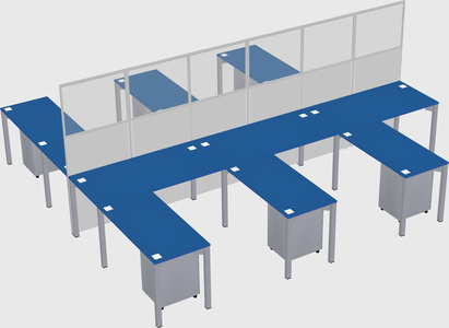 Shared l-shape cubicle