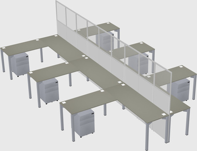 Shared l-shape cubicle
