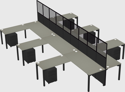 Shared l-shape cubicle
