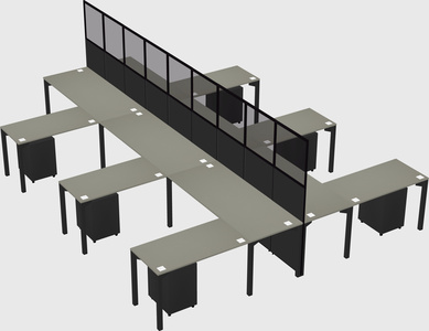 Shared l-shape cubicle