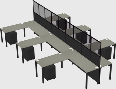 Shared l-shape cubicle
