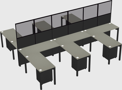 Shared l-shape cubicle
