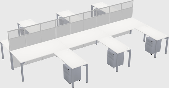 Shared l-shape cubicle