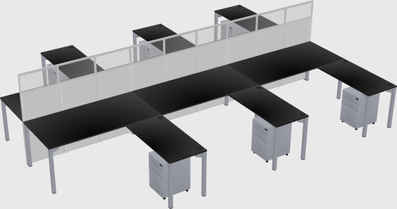 Shared l-shape cubicle