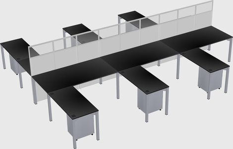Shared l-shape cubicle