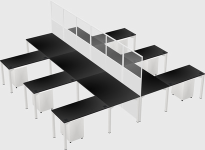 Shared l-shape cubicle