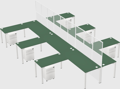 Shared l-shape cubicle