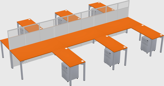Shared l-shape cubicle