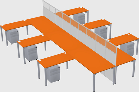 Shared l-shape cubicle