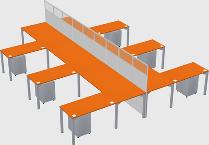 Shared l-shape cubicle