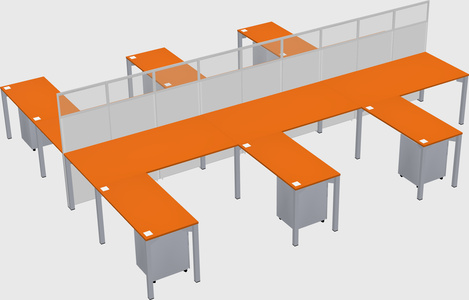 Shared l-shape cubicle