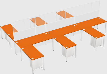 Shared l-shape cubicle