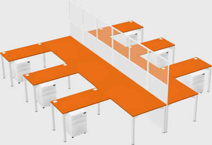 Shared l-shape cubicle