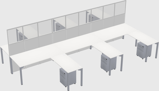 Shared l-shape cubicle