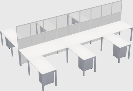 Shared l-shape cubicle