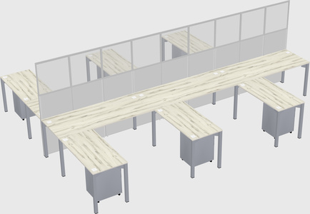 Shared l-shape cubicle
