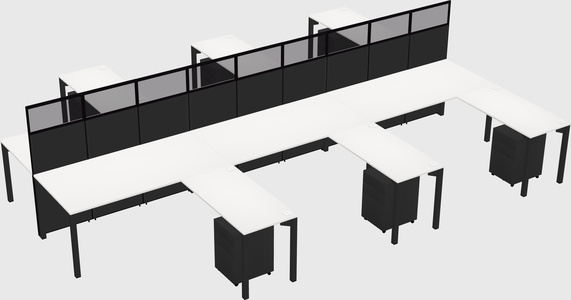 Shared l-shape cubicle