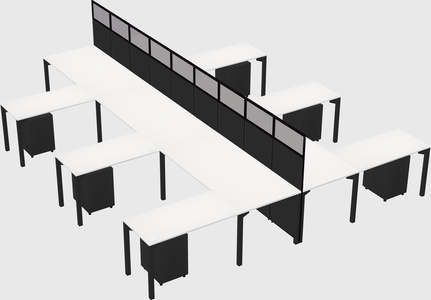 Shared l-shape cubicle
