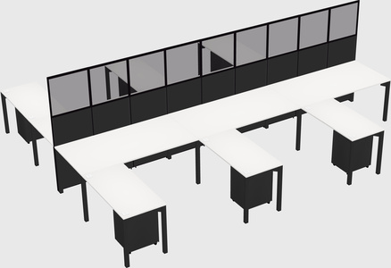 Shared l-shape cubicle